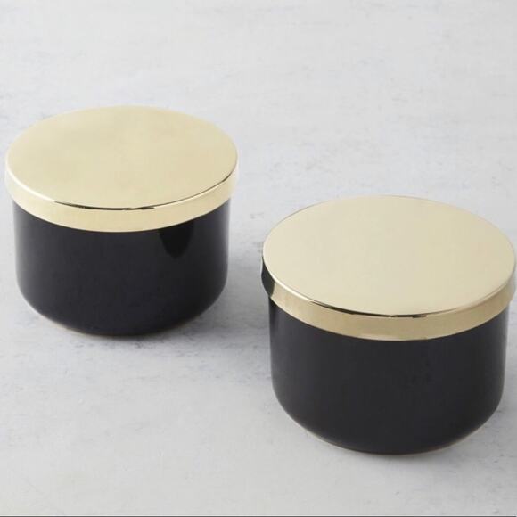 Z Gallerie Canisters Multi-Use Storage Duo Fabfitfun FFF Summer 2022 NEW Black - Picture 1 of 5